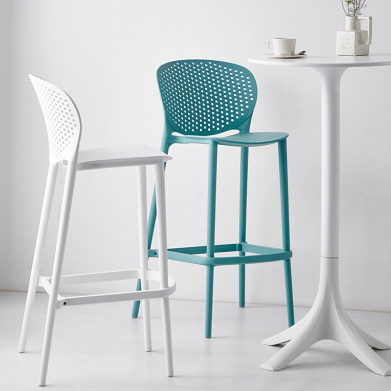 Taburete de plástico con respaldo bajo industrial, taburetes de altura para cocina