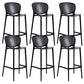 Taburete de plástico con respaldo bajo industrial, taburetes de altura para cocina