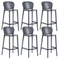 Taburete de plástico con respaldo bajo industrial, taburetes de altura para cocina