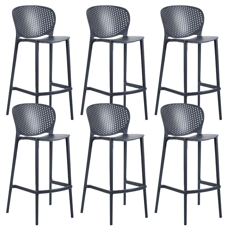 Taburete de plástico con respaldo bajo industrial, taburetes de altura para cocina