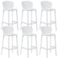 Taburete de plástico con respaldo bajo industrial, taburetes de altura para cocina