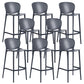 Taburete de plástico con respaldo bajo industrial, taburetes de altura para cocina