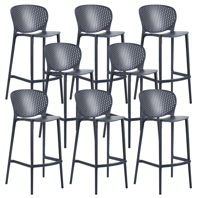 Taburete de plástico con respaldo bajo industrial, taburetes de altura para cocina