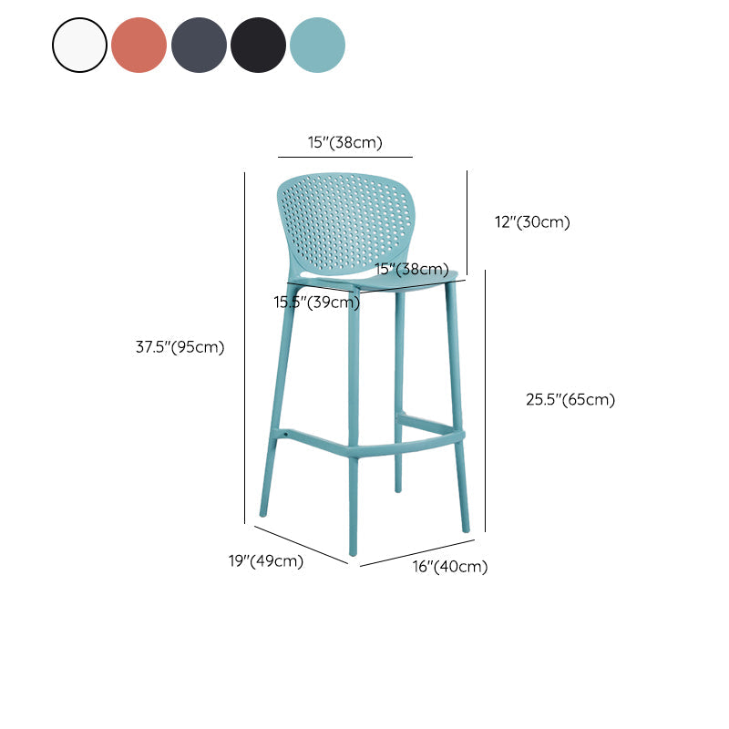 Taburete de plástico con respaldo bajo industrial, taburetes de altura para cocina