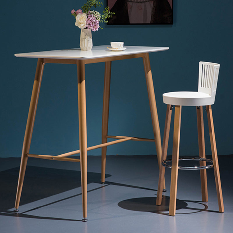 Modern Wooden Bar Stool 38" Height Backrest Armless Counter Stool with Plastic Cushion Clearhalo 'Bar Furniture' 'Bar Stools' 'bar_stools' 'furn' 'furn_bar_stools' 'Furniture' 'Kitchen & Dining Furniture' 6186600