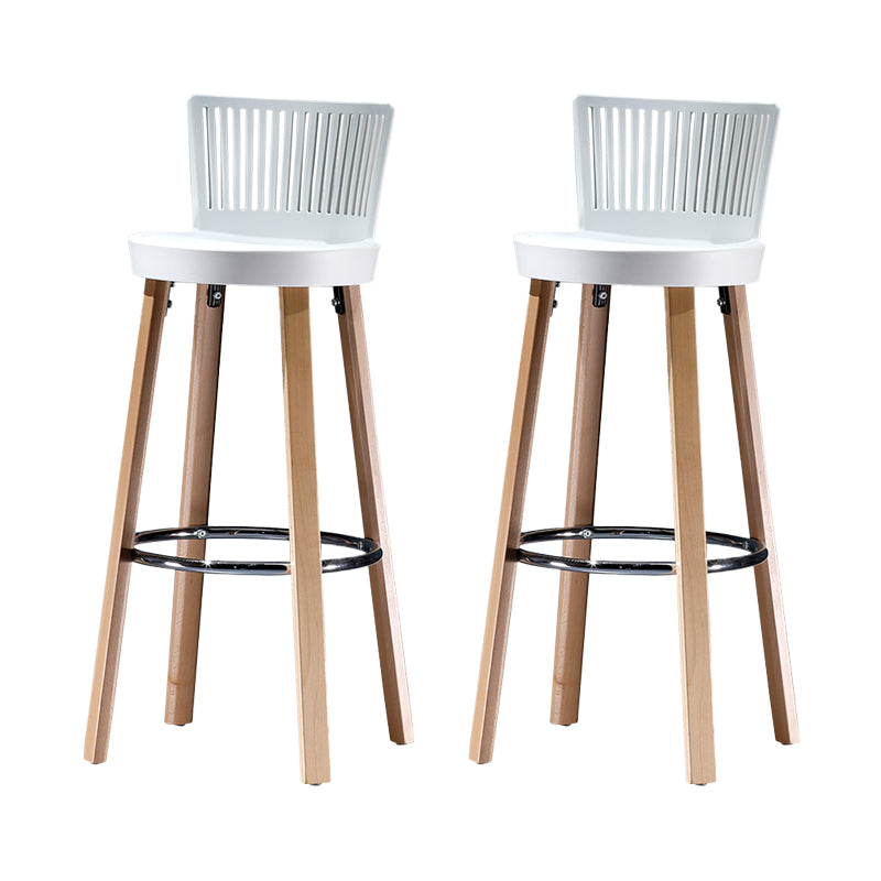 Modern Wooden Bar Stool 38" Height Backrest Armless Counter Stool with Plastic Cushion 2 Piece Set Clearhalo 'Bar Furniture' 'Bar Stools' 'bar_stools' 'furn' 'furn_bar_stools' 'Furniture' 'Kitchen & Dining Furniture' 6186601