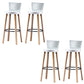 Modern Wooden Bar Stool 38" Height Backrest Armless Counter Stool with Plastic Cushion 4 Piece Set Clearhalo 'Bar Furniture' 'Bar Stools' 'bar_stools' 'furn' 'furn_bar_stools' 'Furniture' 'Kitchen & Dining Furniture' 6186604