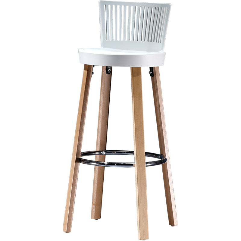 Modern Wooden Bar Stool 38" Height Backrest Armless Counter Stool with Plastic Cushion Clearhalo 'Bar Furniture' 'Bar Stools' 'bar_stools' 'furn' 'furn_bar_stools' 'Furniture' 'Kitchen & Dining Furniture' 6186607
