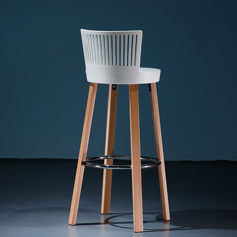 Modern Wooden Bar Stool 38" Height Backrest Armless Counter Stool with Plastic Cushion Clearhalo 'Bar Furniture' 'Bar Stools' 'bar_stools' 'furn' 'furn_bar_stools' 'Furniture' 'Kitchen & Dining Furniture' 6186613