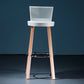 Modern Wooden Bar Stool 38" Height Backrest Armless Counter Stool with Plastic Cushion Clearhalo 'Bar Furniture' 'Bar Stools' 'bar_stools' 'furn' 'furn_bar_stools' 'Furniture' 'Kitchen & Dining Furniture' 6186614