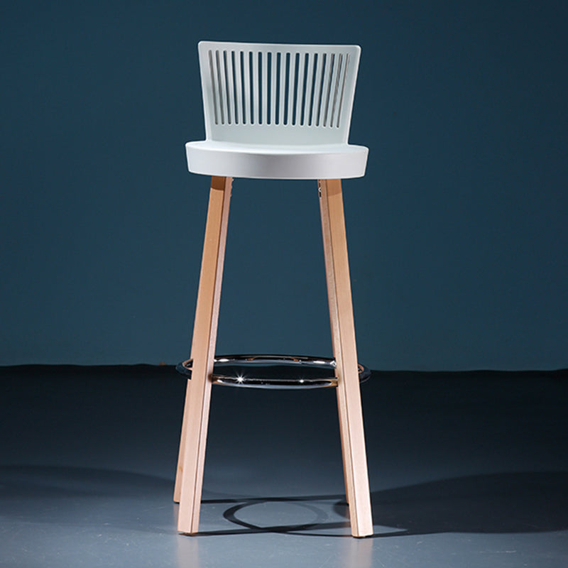 Modern Wooden Bar Stool 38" Height Backrest Armless Counter Stool with Plastic Cushion Clearhalo 'Bar Furniture' 'Bar Stools' 'bar_stools' 'furn' 'furn_bar_stools' 'Furniture' 'Kitchen & Dining Furniture' 6186614