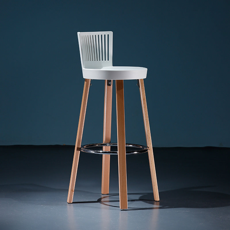Modern Wooden Bar Stool 38" Height Backrest Armless Counter Stool with Plastic Cushion Clearhalo 'Bar Furniture' 'Bar Stools' 'bar_stools' 'furn' 'furn_bar_stools' 'Furniture' 'Kitchen & Dining Furniture' 6186615