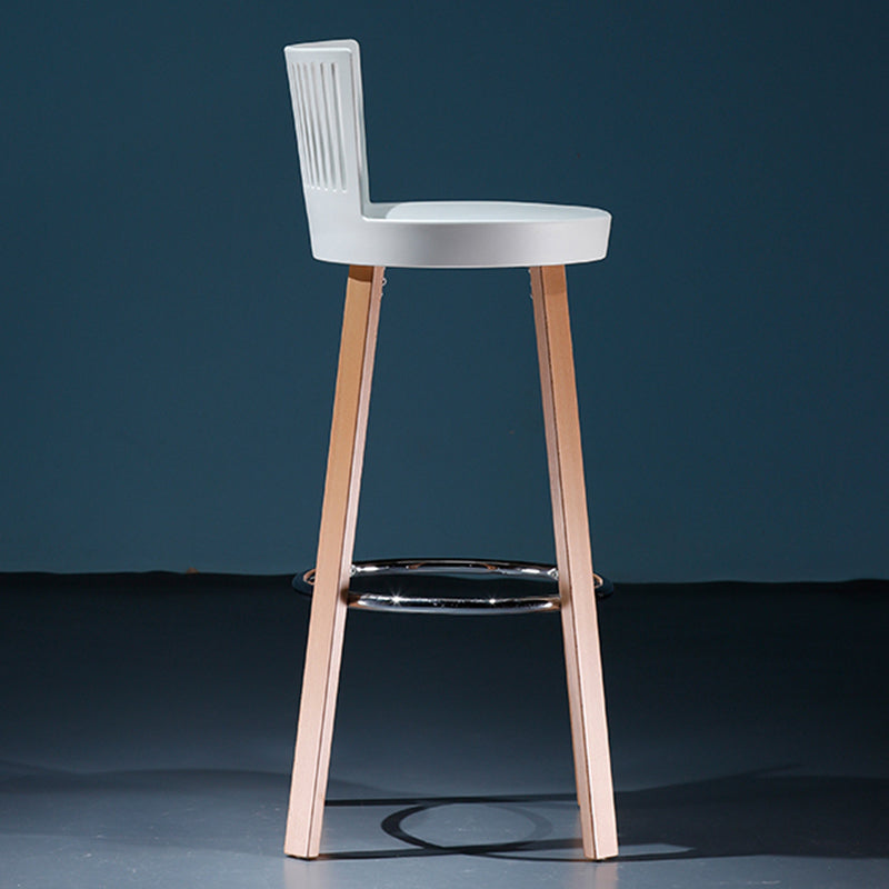 Modern Wooden Bar Stool 38" Height Backrest Armless Counter Stool with Plastic Cushion Clearhalo 'Bar Furniture' 'Bar Stools' 'bar_stools' 'furn' 'furn_bar_stools' 'Furniture' 'Kitchen & Dining Furniture' 6186616