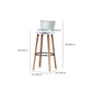 Modern Wooden Bar Stool 38" Height Backrest Armless Counter Stool with Plastic Cushion Clearhalo 'Bar Furniture' 'Bar Stools' 'bar_stools' 'furn' 'furn_bar_stools' 'Furniture' 'Kitchen & Dining Furniture' 6186617
