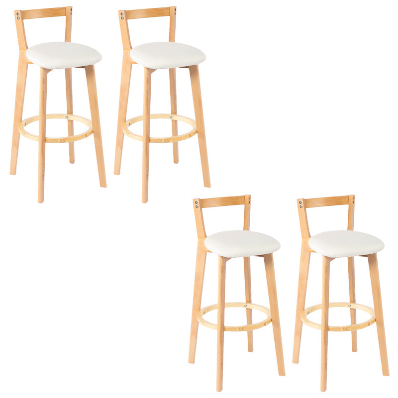 Nordic Armless Backrest Counter Stool Wood Cashier Bar Stool with Cushion and Pedal