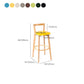 Nordic Armless Backrest Counter Stool Wood Cashier Bar Stool with Cushion and Pedal