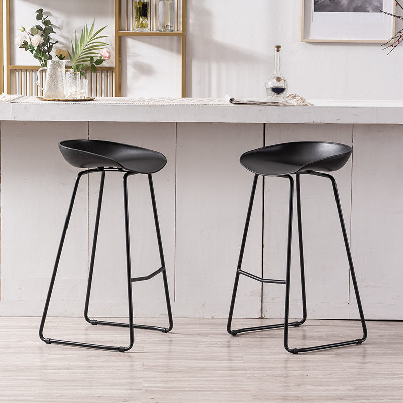Modern Backrest Counter Stool Iron Cashier Bar Stool with Plastic Seat Clearhalo 'Bar Furniture' 'Bar Stools' 'bar_stools' 'furn' 'furn_bar_stools' 'Furniture' 'Kitchen & Dining Furniture' 6186716