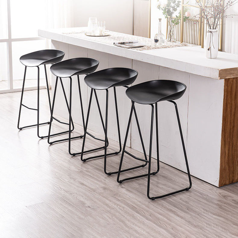 Modern Backrest Counter Stool Iron Cashier Bar Stool with Plastic Seat Clearhalo 'Bar Furniture' 'Bar Stools' 'bar_stools' 'furn' 'furn_bar_stools' 'Furniture' 'Kitchen & Dining Furniture' 6186725