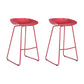Modern Backrest Counter Stool Iron Cashier Bar Stool with Plastic Seat Red 2 Piece Set Counter Stool(26"H) Clearhalo 'Bar Furniture' 'Bar Stools' 'bar_stools' 'furn' 'furn_bar_stools' 'Furniture' 'Kitchen & Dining Furniture' 6186736