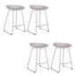 Modern Backrest Counter Stool Iron Cashier Bar Stool with Plastic Seat White 4 Piece Set Counter Stool (24"H) Clearhalo 'Bar Furniture' 'Bar Stools' 'bar_stools' 'furn' 'furn_bar_stools' 'Furniture' 'Kitchen & Dining Furniture' 6186742