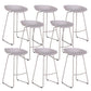 Modern Backrest Counter Stool Iron Cashier Bar Stool with Plastic Seat White 8 Piece Set Counter Stool(26"H) Clearhalo 'Bar Furniture' 'Bar Stools' 'bar_stools' 'furn' 'furn_bar_stools' 'Furniture' 'Kitchen & Dining Furniture' 6186761
