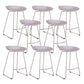 Modern Backrest Counter Stool Iron Cashier Bar Stool with Plastic Seat White 8 Piece Set Counter Stool (24"H) Clearhalo 'Bar Furniture' 'Bar Stools' 'bar_stools' 'furn' 'furn_bar_stools' 'Furniture' 'Kitchen & Dining Furniture' 6186762