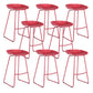Modern Backrest Counter Stool Iron Cashier Bar Stool with Plastic Seat Red 8 Piece Set Counter Stool(26"H) Clearhalo 'Bar Furniture' 'Bar Stools' 'bar_stools' 'furn' 'furn_bar_stools' 'Furniture' 'Kitchen & Dining Furniture' 6186766