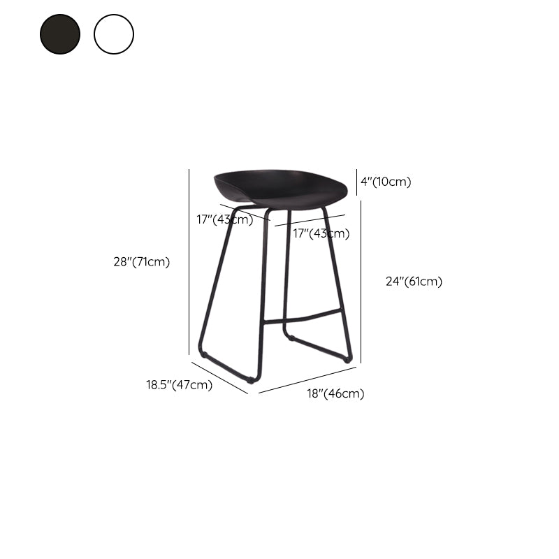 Modern Backrest Counter Stool Iron Cashier Bar Stool with Plastic Seat Clearhalo 'Bar Furniture' 'Bar Stools' 'bar_stools' 'furn' 'furn_bar_stools' 'Furniture' 'Kitchen & Dining Furniture' 6186767