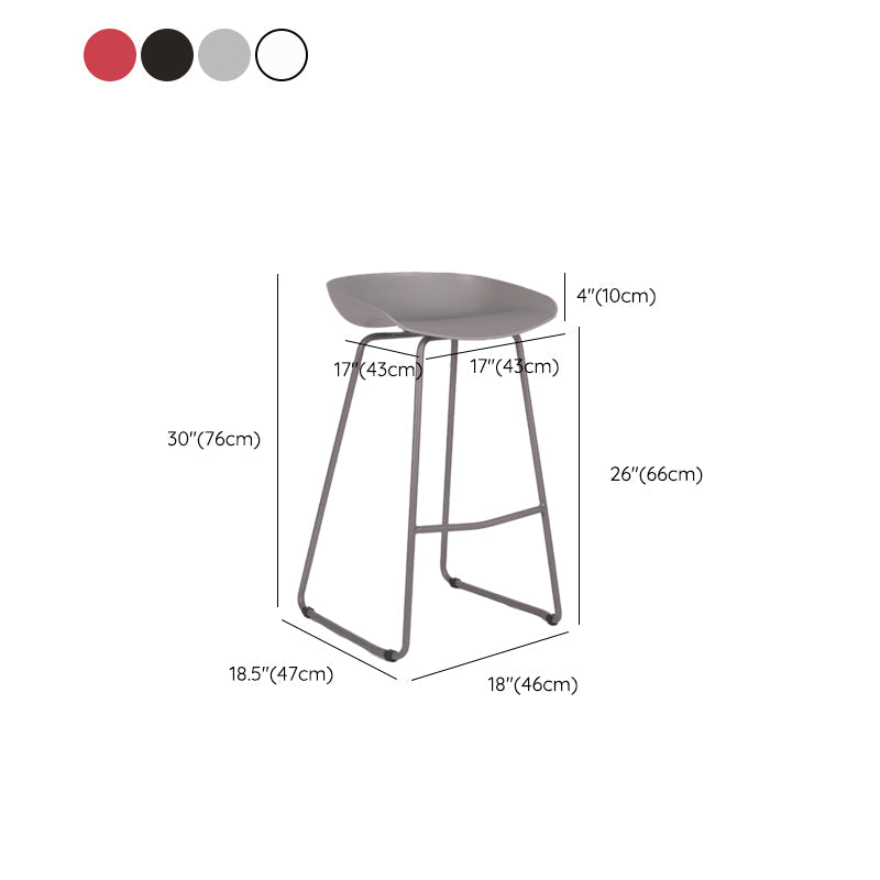 Modern Backrest Counter Stool Iron Cashier Bar Stool with Plastic Seat Clearhalo 'Bar Furniture' 'Bar Stools' 'bar_stools' 'furn' 'furn_bar_stools' 'Furniture' 'Kitchen & Dining Furniture' 6186768