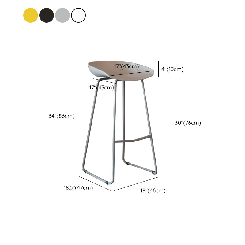 Modern Backrest Counter Stool Iron Cashier Bar Stool with Plastic Seat Clearhalo 'Bar Furniture' 'Bar Stools' 'bar_stools' 'furn' 'furn_bar_stools' 'Furniture' 'Kitchen & Dining Furniture' 6186769