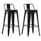 Industrial Low Back Counter Stool Metal Counter Height Stools for Kitchen Black 2 Piece Set Clearhalo 'Bar Furniture' 'Bar Stools' 'bar_stools' 'furn' 'furn_bar_stools' 'Furniture' 'Kitchen & Dining Furniture' 6186773