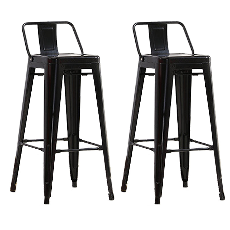 Industrial Low Back Counter Stool Metal Counter Height Stools for Kitchen Black 2 Piece Set Clearhalo 'Bar Furniture' 'Bar Stools' 'bar_stools' 'furn' 'furn_bar_stools' 'Furniture' 'Kitchen & Dining Furniture' 6186773