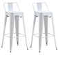 Industrial Low Back Counter Stool Metal Counter Height Stools for Kitchen White 2 Piece Set Clearhalo 'Bar Furniture' 'Bar Stools' 'bar_stools' 'furn' 'furn_bar_stools' 'Furniture' 'Kitchen & Dining Furniture' 6186775