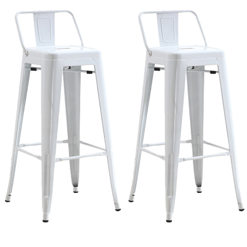 Industrial Low Back Counter Stool Metal Counter Height Stools for Kitchen White 2 Piece Set Clearhalo 'Bar Furniture' 'Bar Stools' 'bar_stools' 'furn' 'furn_bar_stools' 'Furniture' 'Kitchen & Dining Furniture' 6186775