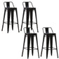 Industrial Low Back Counter Stool Metal Counter Height Stools for Kitchen Black 4 Piece Set Clearhalo 'Bar Furniture' 'Bar Stools' 'bar_stools' 'furn' 'furn_bar_stools' 'Furniture' 'Kitchen & Dining Furniture' 6186779