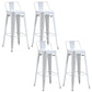 Industrial Low Back Counter Stool Metal Counter Height Stools for Kitchen White 4 Piece Set Clearhalo 'Bar Furniture' 'Bar Stools' 'bar_stools' 'furn' 'furn_bar_stools' 'Furniture' 'Kitchen & Dining Furniture' 6186782