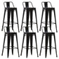 Industrial Low Back Counter Stool Metal Counter Height Stools for Kitchen Black 6 Piece Set Clearhalo 'Bar Furniture' 'Bar Stools' 'bar_stools' 'furn' 'furn_bar_stools' 'Furniture' 'Kitchen & Dining Furniture' 6186785