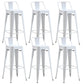 Industrial Low Back Counter Stool Metal Counter Height Stools for Kitchen White 6 Piece Set Clearhalo 'Bar Furniture' 'Bar Stools' 'bar_stools' 'furn' 'furn_bar_stools' 'Furniture' 'Kitchen & Dining Furniture' 6186786
