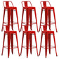 Industrial Low Back Counter Stool Metal Counter Height Stools for Kitchen Red 6 Piece Set Clearhalo 'Bar Furniture' 'Bar Stools' 'bar_stools' 'furn' 'furn_bar_stools' 'Furniture' 'Kitchen & Dining Furniture' 6186787