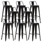 Industrial Low Back Counter Stool Metal Counter Height Stools for Kitchen Black 8 Piece Set Clearhalo 'Bar Furniture' 'Bar Stools' 'bar_stools' 'furn' 'furn_bar_stools' 'Furniture' 'Kitchen & Dining Furniture' 6186788