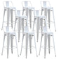 Industrial Low Back Counter Stool Metal Counter Height Stools for Kitchen White 8 Piece Set Clearhalo 'Bar Furniture' 'Bar Stools' 'bar_stools' 'furn' 'furn_bar_stools' 'Furniture' 'Kitchen & Dining Furniture' 6186789