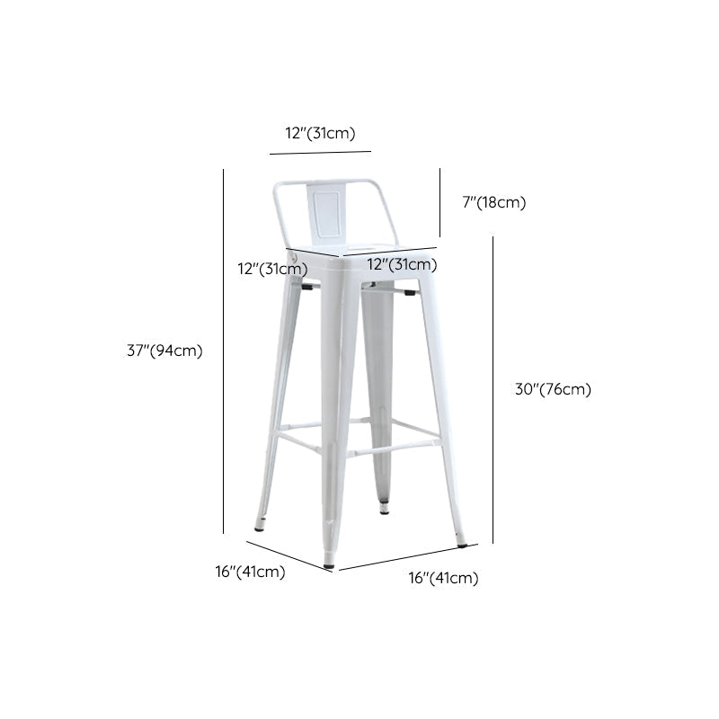 Industrial Low Back Counter Stool Metal Counter Height Stools for Kitchen Clearhalo 'Bar Furniture' 'Bar Stools' 'bar_stools' 'furn' 'furn_bar_stools' 'Furniture' 'Kitchen & Dining Furniture' 6186792