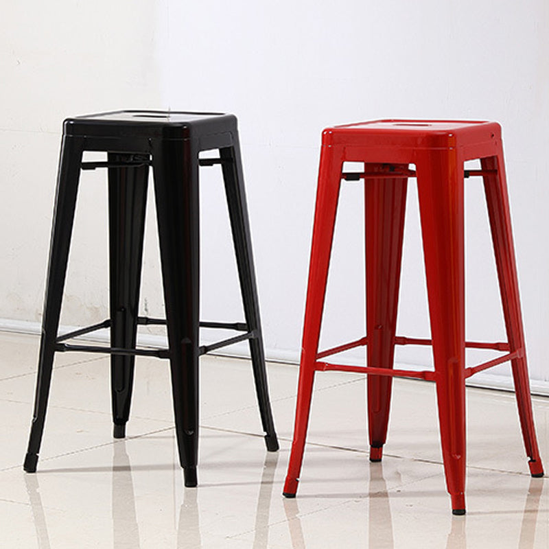 Taburete de mostrador sin respaldo industrial Taburetes de altura de mostrador de metal para cocina