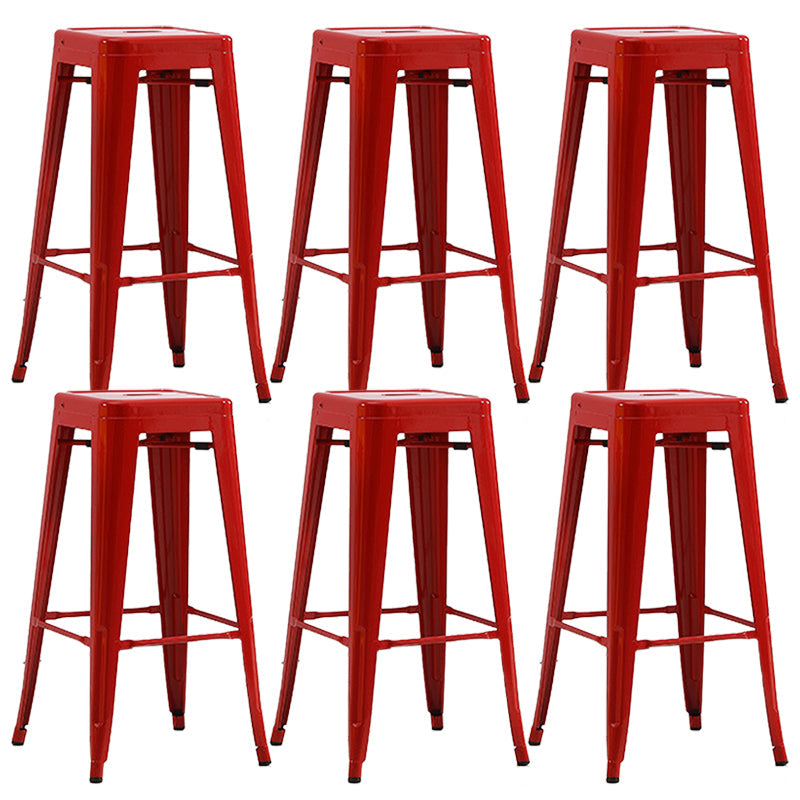 Taburete de mostrador sin respaldo industrial Taburetes de altura de mostrador de metal para cocina