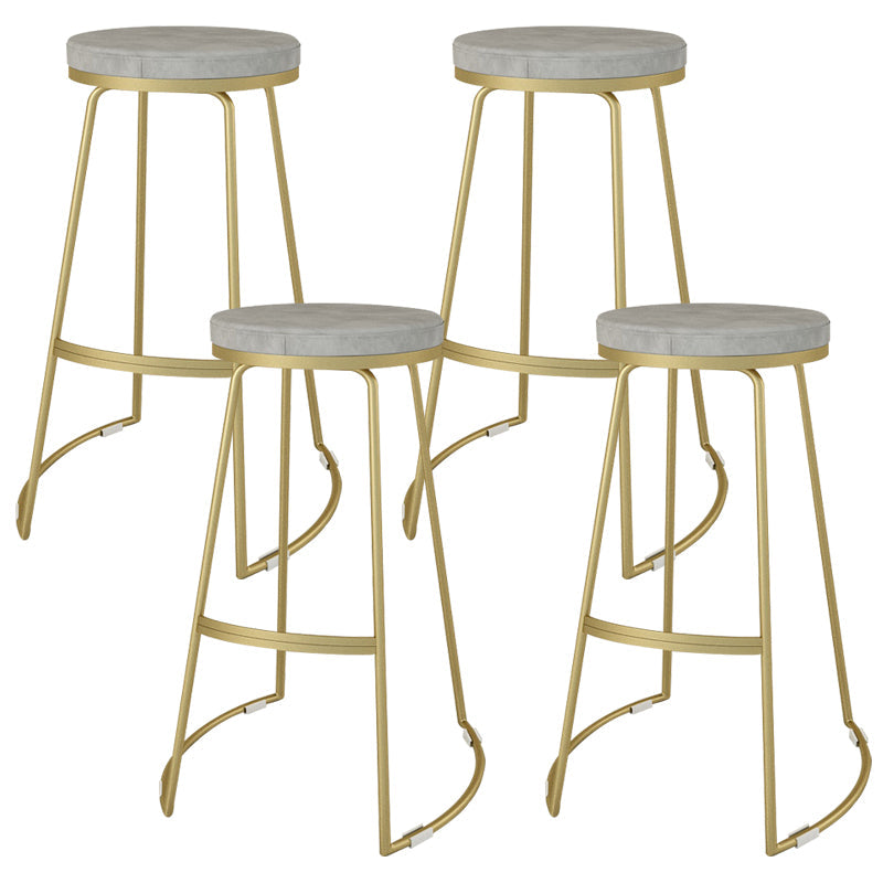 Nordic Style Bar-stool Round Seat Counter Bar Stool with Metal Legs for Home