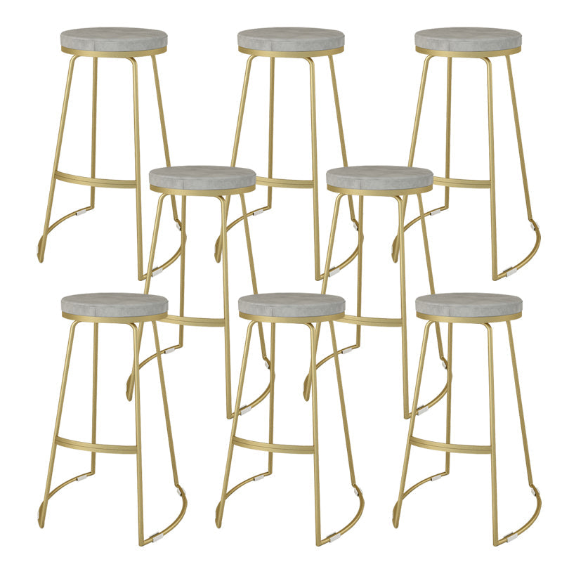Nordic Style Bar-stool Round Seat Counter Bar Stool with Metal Legs for Home