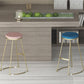 Nordic Style Bar-stool Round Seat Counter Bar Stool with Metal Legs for Home