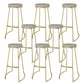 Nordic Style Bar-stool Round Seat Counter Bar Stool with Metal Legs for Home