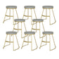 Nordic Style Bar-stool Round Seat Counter Bar Stool with Metal Legs for Home