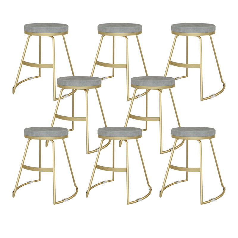 Nordic Style Bar-stool Round Seat Counter Bar Stool with Metal Legs for Home